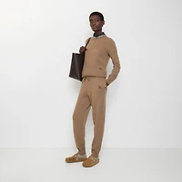 Wool Blend Track Pants in Camel - Women, Cashmere | Burberry® Official