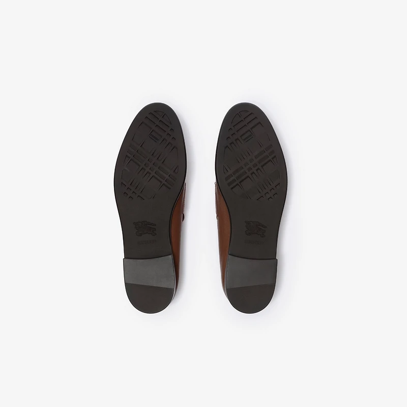 Leather Opal Loafers in Tobacco brown - Women | Burberry® Official