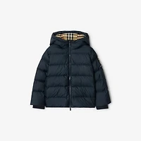 Nylon Hooded Puffer Coat in Storm | Burberry® Official