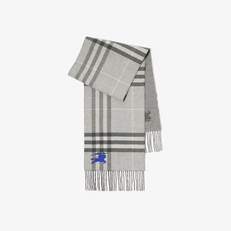 Reversible EKD Check Cashmere Scarf in Mitten grey | Burberry® Official