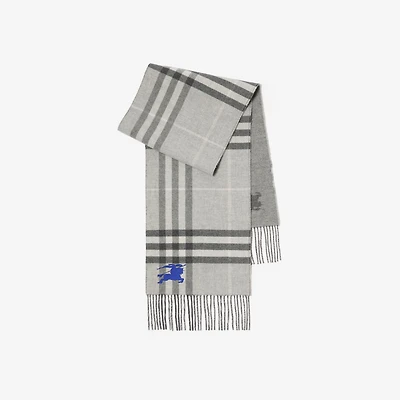 Reversible EKD Check Cashmere Scarf in Mitten grey | Burberry® Official