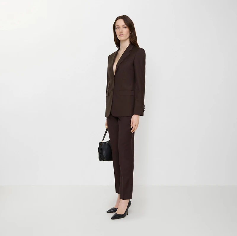 Wool Tailored Trousers in Carbon brown - Women | Burberry® Official