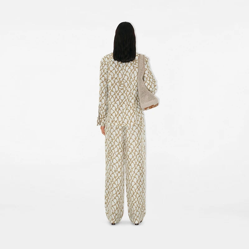 Knot Silk Shirt in Thatch - Women | Burberry® Official
