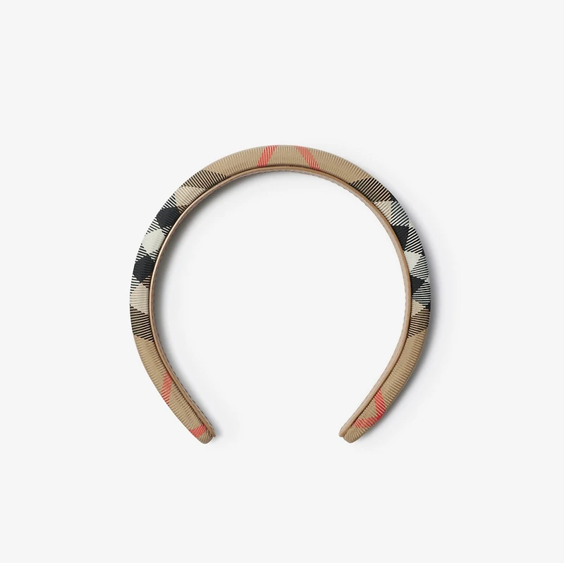 Check Nylon Headband in Sand - Children | Burberry® Official