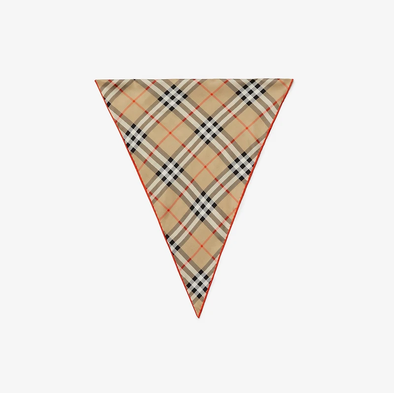Check Silk Scarf in Sand beige | Burberry® Official
