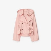 Tropical Gabardine Hooded Trench Jacket in Flora - Women, Cotton | Burberry® Official