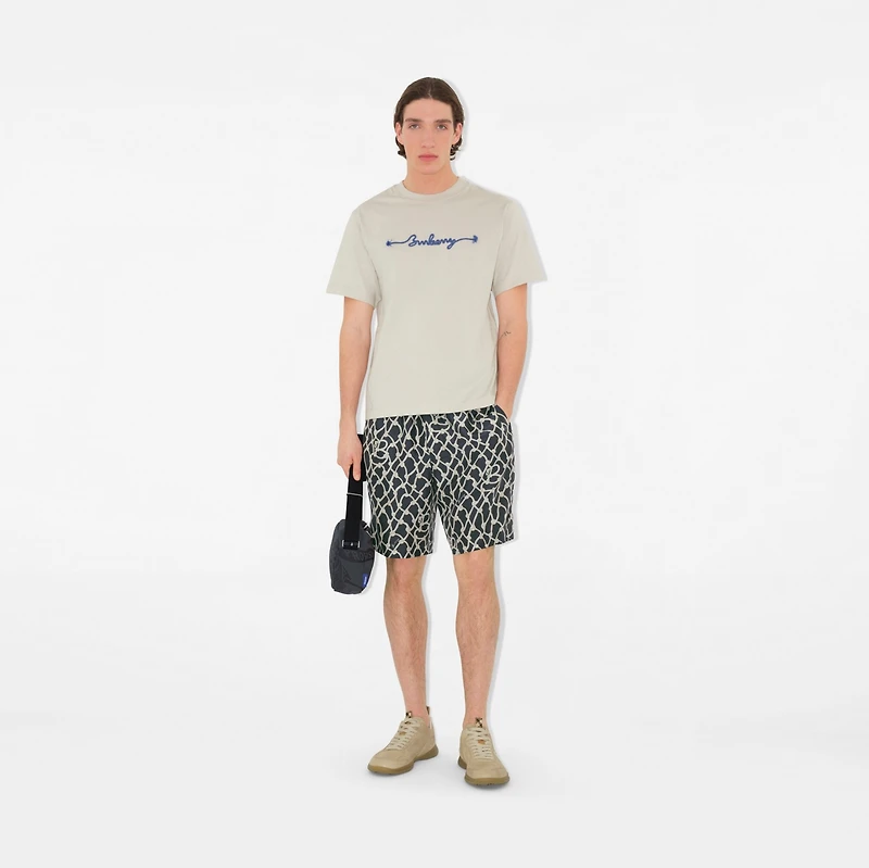 Knot Logo Cotton T-shirt in Sail - Men | Burberry® Official