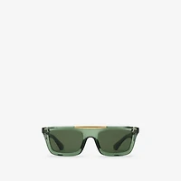 Classic Rectangular Sunglasses​ in Khaki - Men | Burberry® Official