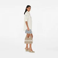 Small Logo Canvas Shoulder Bag in Natural - Women, Cotton, Linen, Nylon, Wool | Burberry® Official