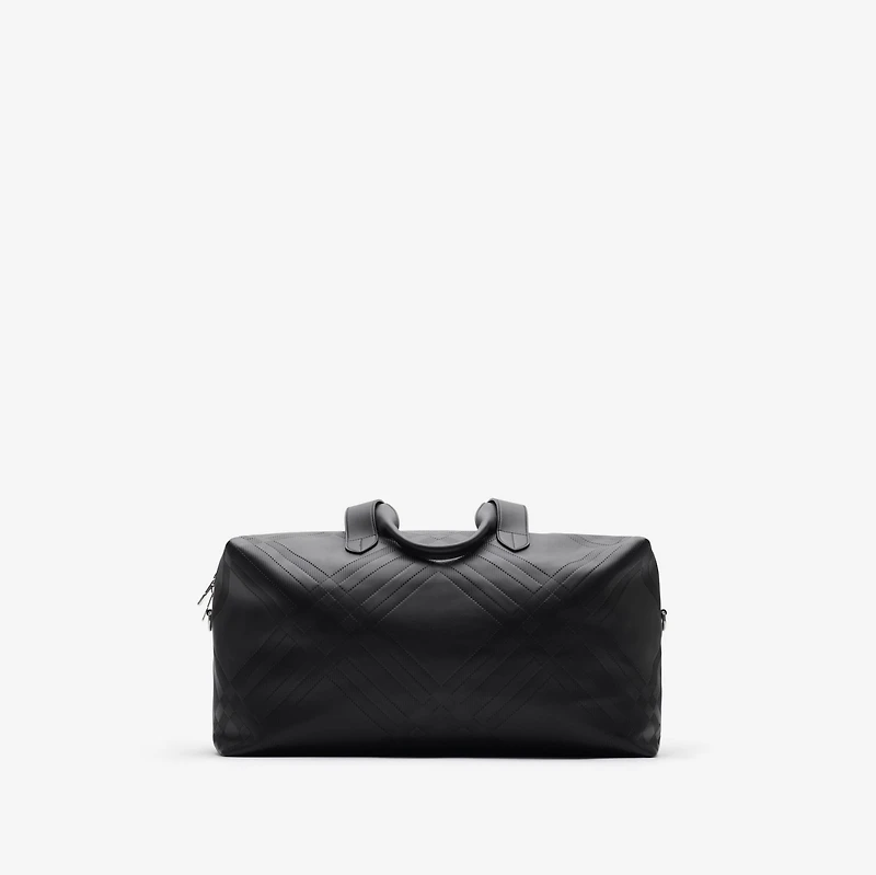 Embossed Check Duffle Bag in Black - Men | Burberry® Official
