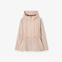 Cotton Blend Hooded Jacket in Pale blush - Women | Burberry® Official