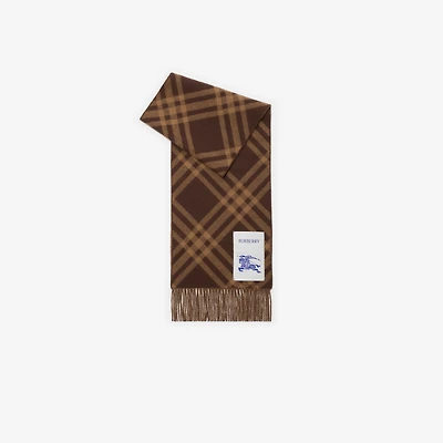 Check Cashmere Scarf in Treacle brown | Burberry® Official