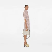 Check Cotton Shirt Dress in Floss pink - Women, Nylon | Burberry® Official