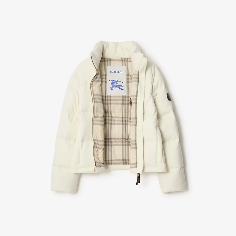 Cashmere Ambleside Puffer Jacket in Ice white - Women, Nylon | Burberry® Official