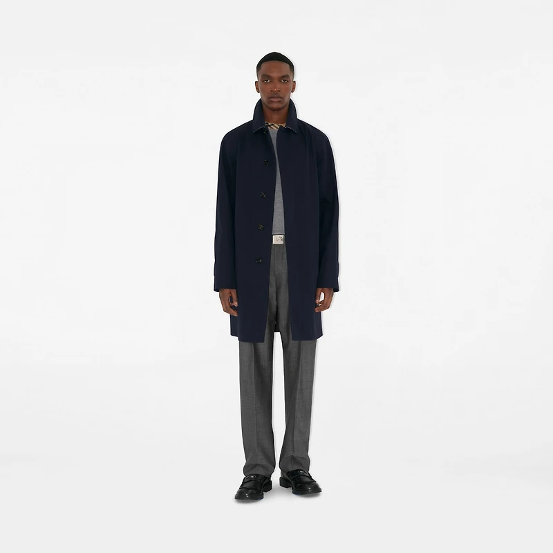 Mid-length Bonded Gabardine Car Coat in Navy - Men | Burberry® Official