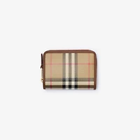 Small Check Zip Wallet in Archive beige - Women, Cotton | Burberry® Official