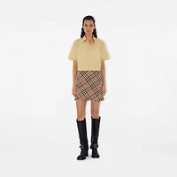 Check Wool Blend Mini Kilt in Nut - Women, Nylon | Burberry® Official