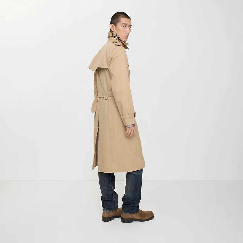 Long Kensington Heritage Trench Coat in Honey beige - Men, Cotton Gabardine | Burberry® Official