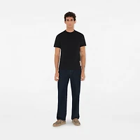 Check Label Cotton T-shirt in Black - Men | Burberry® Official