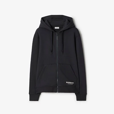 Cotton Zip Hoodie in Navy - Women | Burberry® Official