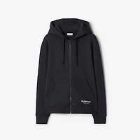 Cotton Zip Hoodie in Navy - Women | Burberry® Official