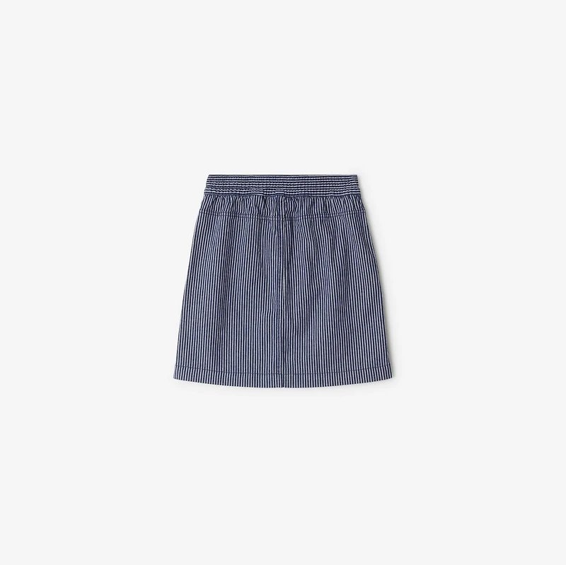 Striped Denim Skirt in Dark navy | Burberry® Official