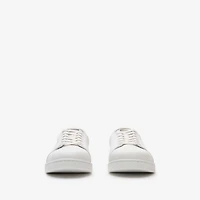 Embossed Check Leather Set Sneakers​ in Porcelain white - Men | Burberry® Official