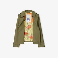 Highgrove Gabardine Trench Jacket in Wreath - Women, Cotton | Burberry® Official
