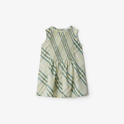 Check Cotton Dress in Breeze | Burberry® Official