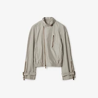 Silk Harrington Jacket in Castle - Men | Burberry® Official