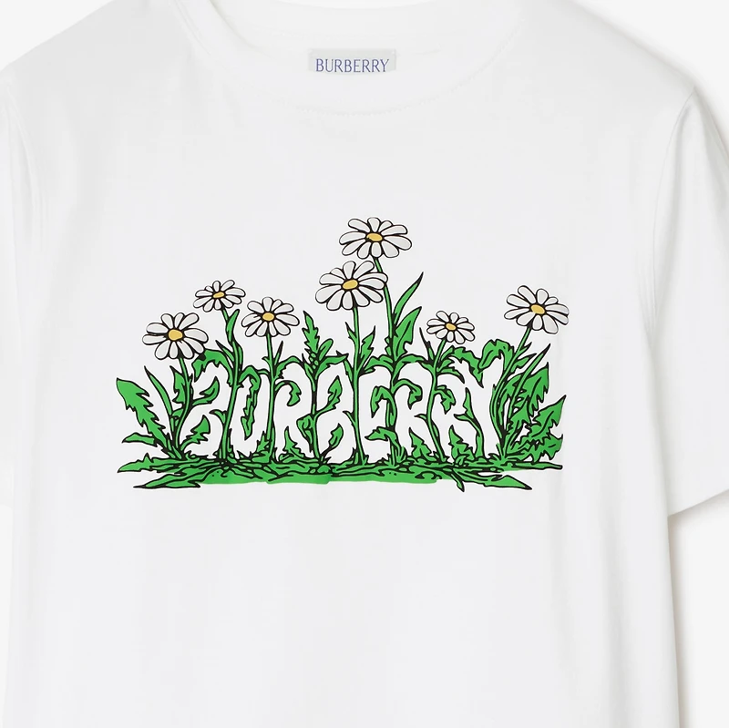 Daisy Logo Cotton T-shirt in White | Burberry® Official
