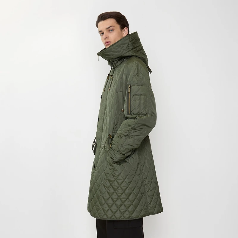 Reissued Quilted Nylon Parka in Khaki green - Men | Burberry® Official