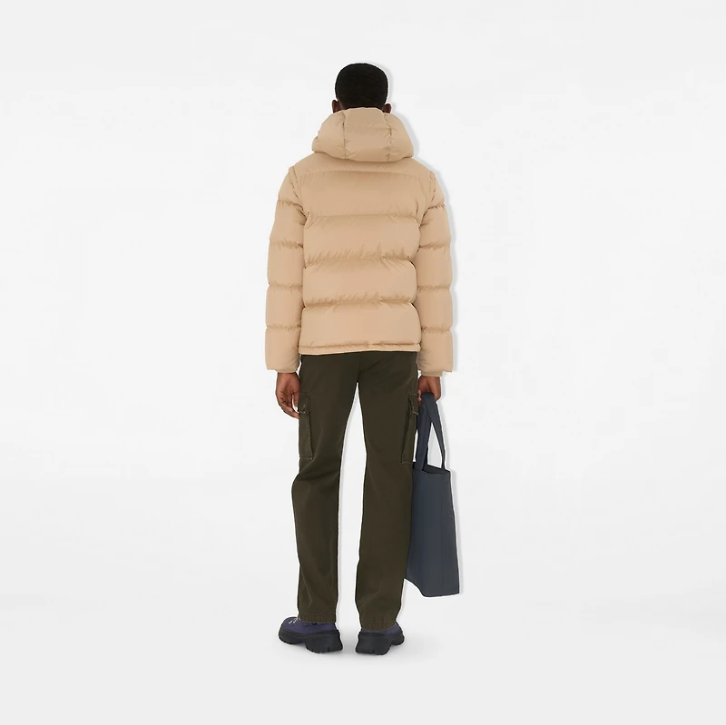 Detachable Sleeve Puffer Jacket in Flax beige - Men | Burberry® Official