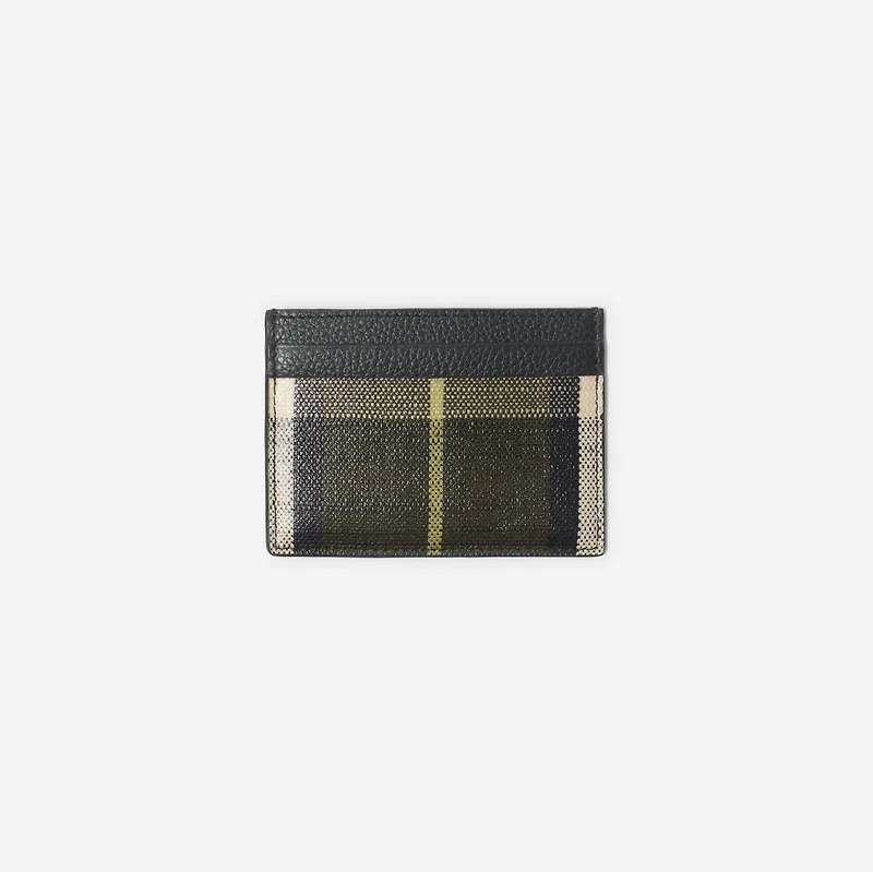 Tall Check Card Case in Thicket green - Men | Burberry® Official