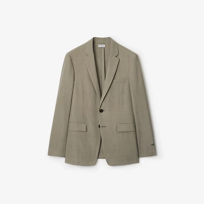 Wool Tailored Jacket in Olive drab green - Men | Burberry® Official