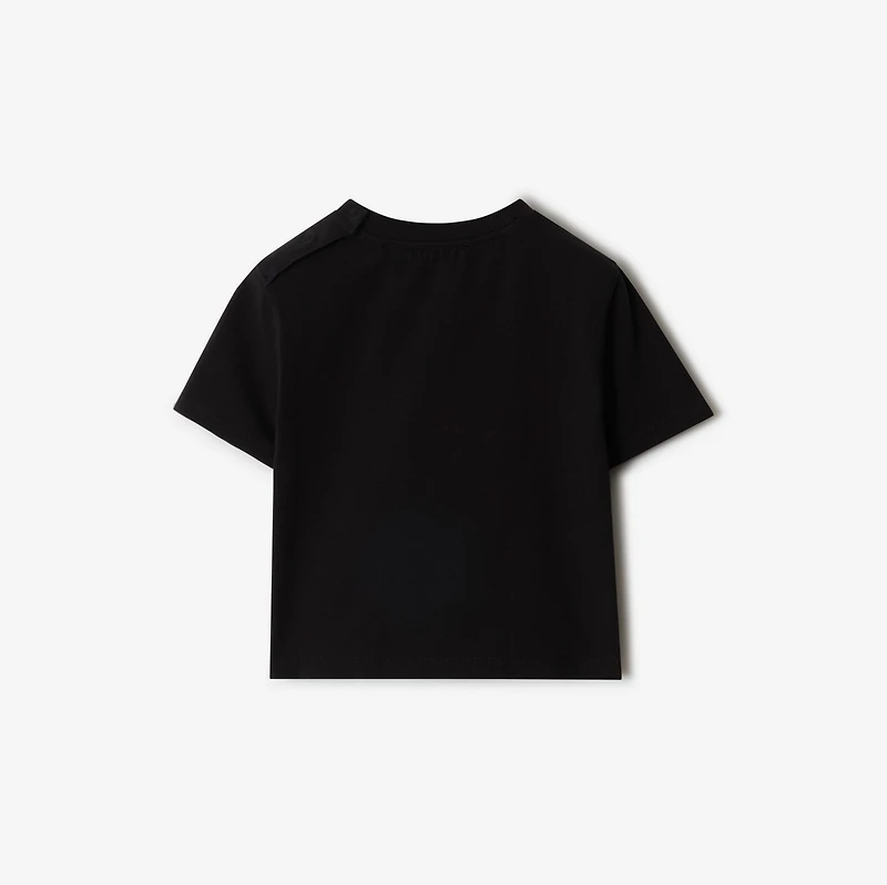 Knight Stretch Cotton T-shirt in Black | Burberry® Official