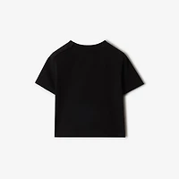 Knight Stretch Cotton T-shirt in Black | Burberry® Official