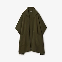 Wool Cashmere Hooded Cape in Shale green | Burberry® Official