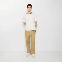 Textured Check Cotton Trousers in Sandstorm beige - Men | Burberry® Official