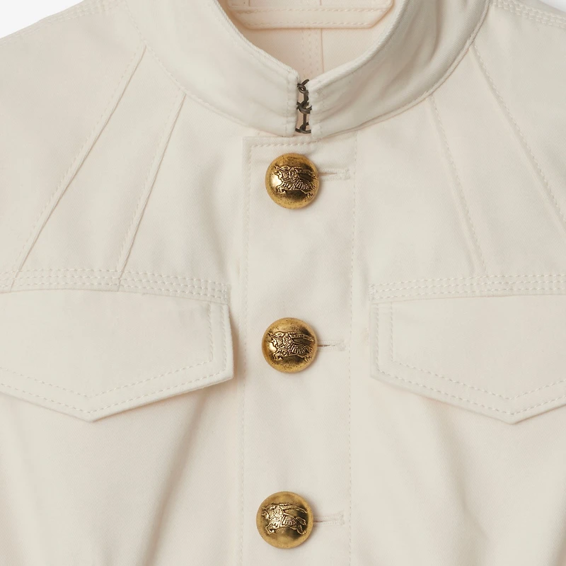 Cropped Cotton Jacket in Off white - Women | Burberry® Official