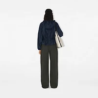 Satin Hooded Trench Jacket in Navy - Women, Nylon | Burberry® Official
