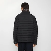 Wool Flannel Padded Overshirt in Charcoal grey - Men | Burberry® Official