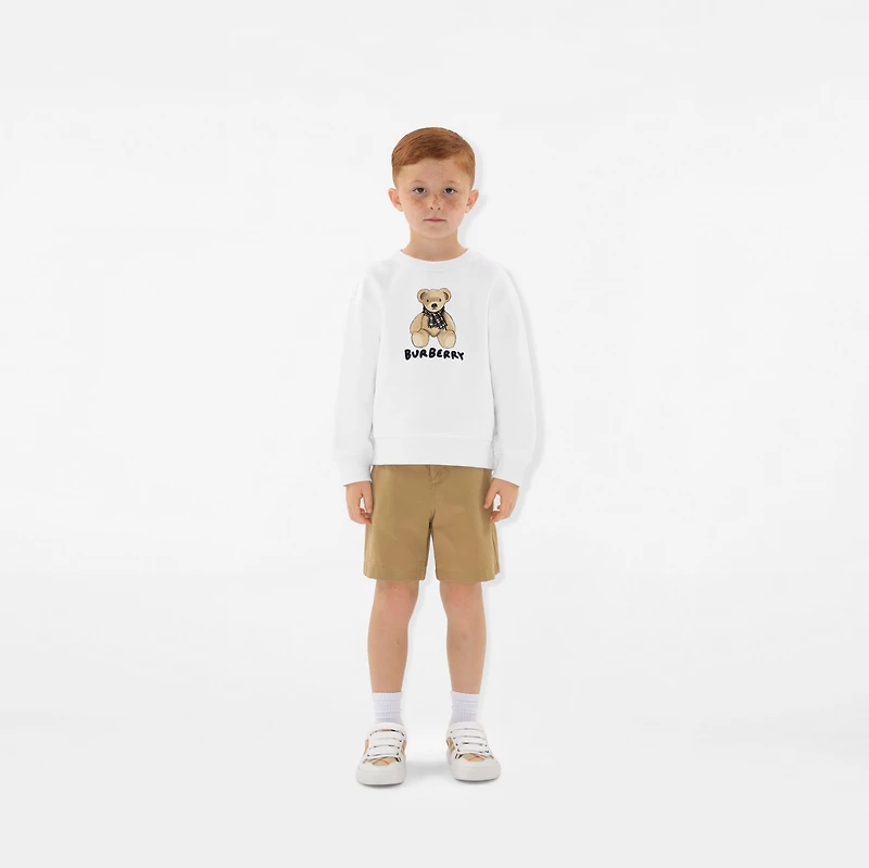 Thomas Bear Cotton Sweatshirt in White | Burberry® Official