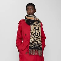 Wide Reversible Stormy Knight Scarf in Sand | Burberry® Official