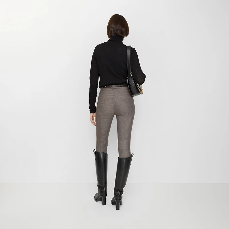Herringbone Stretch Cotton Jodhpurs in Walnut brown/taupe beige - Women | Burberry® Official