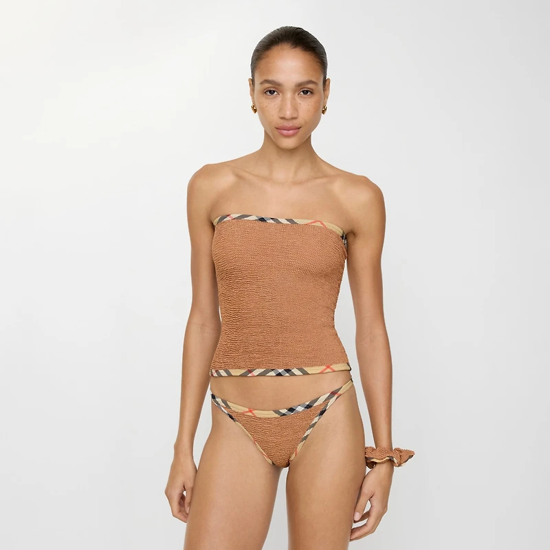 Devyn Swim Skirt/Tube Top in Metallic cocoa - Women, Nylon | Burberry® Official