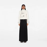 Stretch Cotton Blend Tailored Jacket in Off white - Women | Burberry® Official