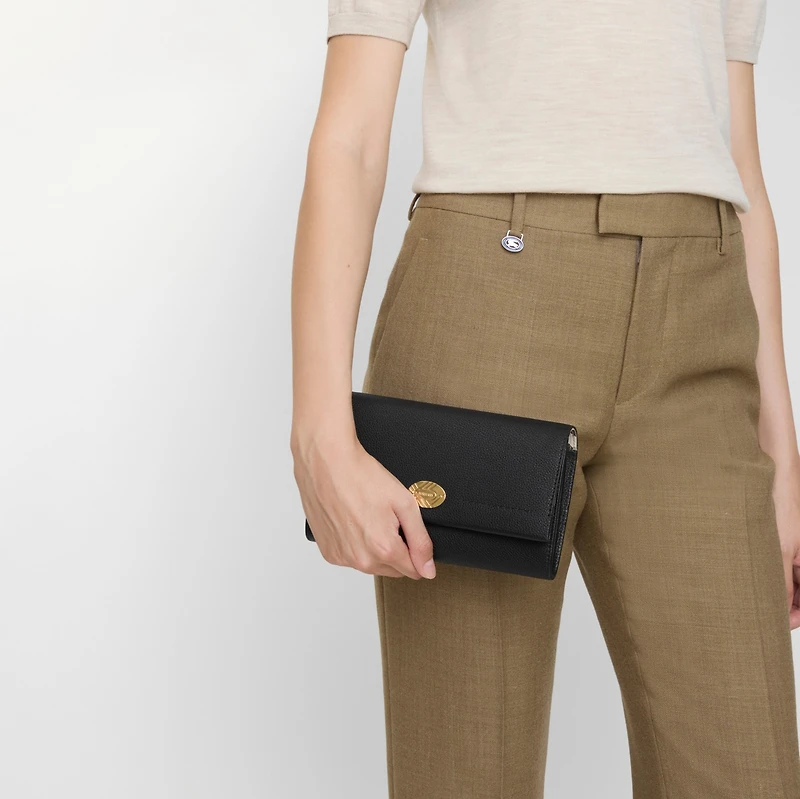 Cotswolds Strap Wallet in Black - Women, Leather | Burberry® Official