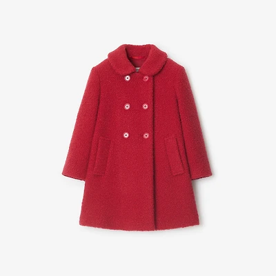 Bouclé Coat in Poppy | Burberry® Official