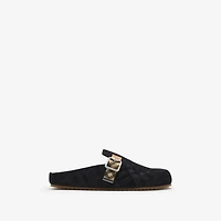 Check Suede Urchin Clogs in Black - Men | Burberry® Official